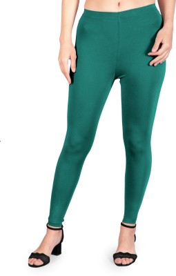 Popollo Ankle Length Ethnic Wear Legging(Green, Solid)