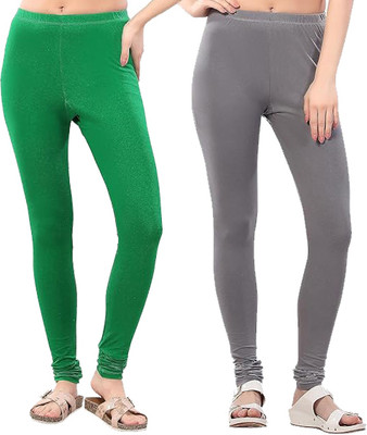LOVO Churidar  Ethnic Wear Legging(Green, Grey, Solid)