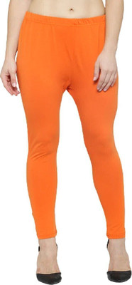 ABE Ankle Length Western Wear Legging(Orange, Solid)