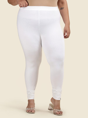 TWIN BIRDS Churidar Length Western Wear Legging(White, Solid)