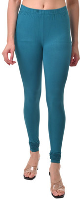 FLY BIRDS Churidar Length Western Wear Legging(Dark Green, Solid)