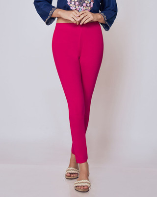 Lango Ankle Length  Ethnic Wear Legging(Pink, Solid)