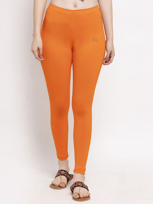 ABE Ankle Length Western Wear Legging(Orange, Solid)
