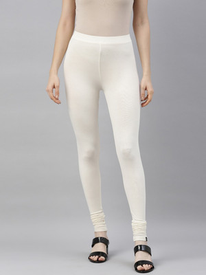 TWIN BIRDS Churidar Length Western Wear Legging(White, Solid)