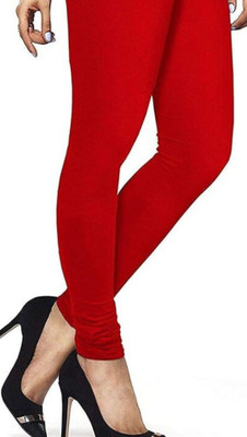 KFFashion Churidar  Ethnic Wear Legging(Red, Solid)
