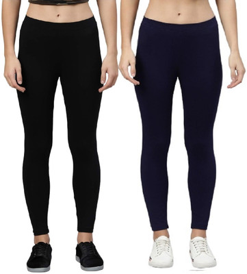 ZAYANQA Ankle Length Western Wear Legging(Black, Dark Blue, Solid)