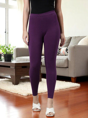 Kryptic Ankle Length Western Wear Legging(Purple, Solid)