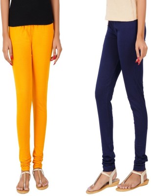 PVR ENTERPRISES Churidar Length Western Wear Legging(Yellow, Solid)