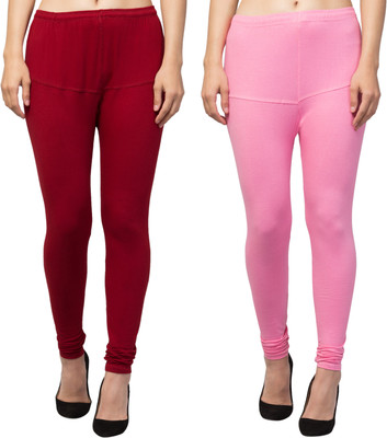 sabnur Churidar  Western Wear Legging(Pink, Solid)