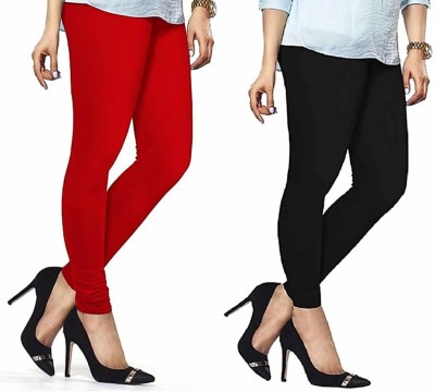 Lyra Ankle Length  Ethnic Wear Legging(Red, Black, Solid)