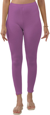 Lyra Ankle Length  Ethnic Wear Legging(Purple, Solid)