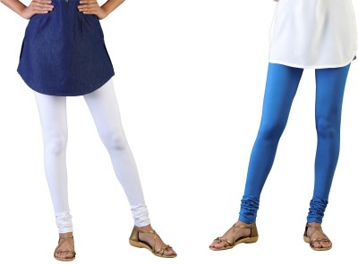 TWIN BIRDS Churidar Length Western Wear Legging(White, Blue, Solid)