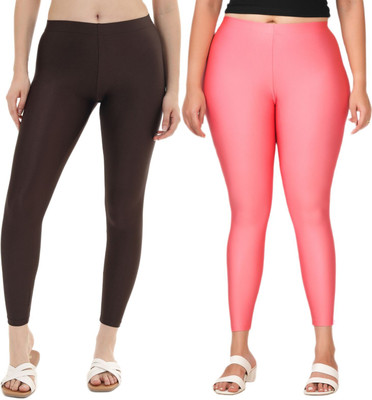 LoveiT Ankle Length Western Wear Legging(Brown, Pink, Solid)