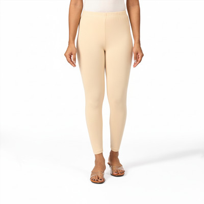 i TEX Ankle Length  Western Wear Legging(Beige, Solid)
