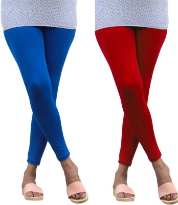 uthvika Ankle Length  Western Wear Legging(Red, Blue, Solid)