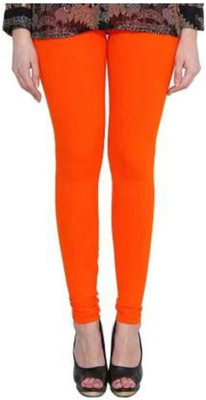 chhak Churidar  Ethnic Wear Legging(Orange, Solid)