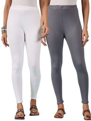 DIMPY GARMENTS Ankle Length Western Wear Legging(Grey, White, Solid)