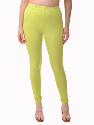 FLY BIRDS Churidar Length Western Wear Legging(Green, Solid)