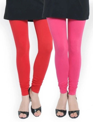 Sana Churidar  Western Wear Legging(Red, Solid)
