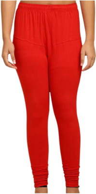 SGH Churidar Length Western Wear Legging(Red, Solid)