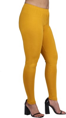 Comfort Lady Ankle Length  Ethnic Wear Legging(Gold, Solid)