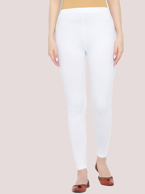Belle Volly Ankle Length Ethnic Wear Legging(White, Solid)