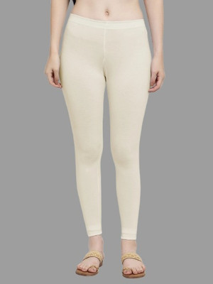 Trend Level Ankle Length Western Wear Legging(White, Solid)