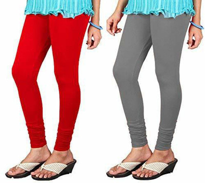 NYMEX Ankle Length Ethnic Wear Legging(Red, Grey, Solid)