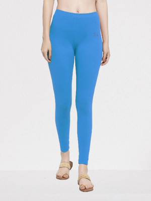Trend Level Ankle Length Western Wear Legging(Blue, Solid)