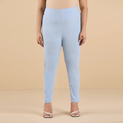 Big Hello Ankle Length Ethnic Wear Legging(Blue, Solid)
