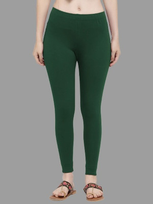 Trend Level Ankle Length Western Wear Legging(Dark Green, Solid)