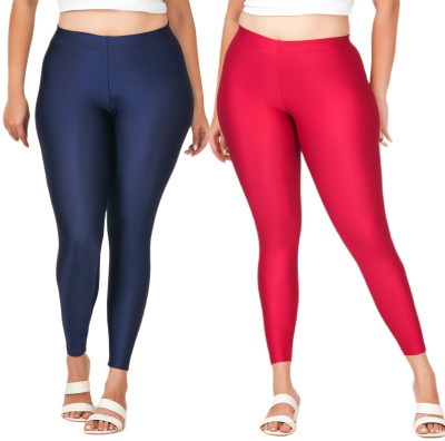 LoveiT Ankle Length Western Wear Legging(Dark Blue, Maroon, Solid)