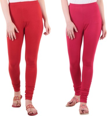 DIAZ Ethnic Wear Legging(Red, Pink, Solid)