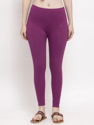 Trend Level Ankle Length  Western Wear Legging(Purple, Solid)