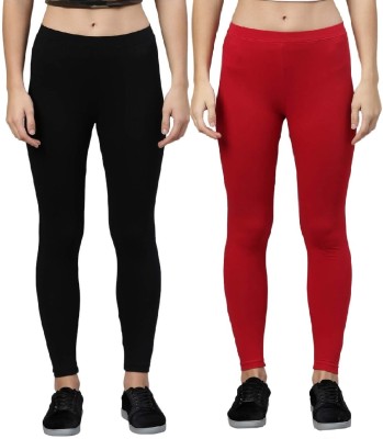 ZAYANQA Ankle Length Western Wear Legging(Black, Red, Solid)