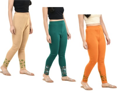 Indistar Ankle Length  Western Wear Legging(Beige, Green, Multicolor, Solid)