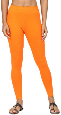 Robinbosky Ankle Length Ethnic Wear Legging(Orange, Solid)