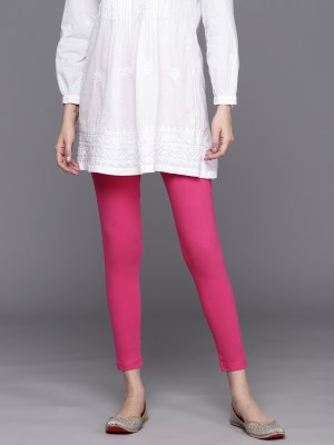 Indo Era Ankle Length Ethnic Wear Legging(Pink, Solid)