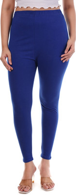 FIT FLICK Ankle Length  Western Wear Legging(Blue, Solid)