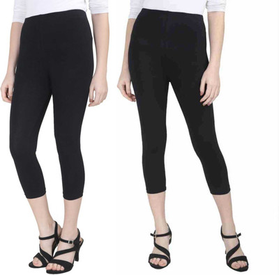 MADE4GOOD 3/4th/Calf Length Western Wear Legging(Black, Black, Solid)