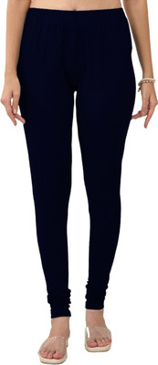 Lyra Churidar Length Ethnic Wear Legging(Dark Blue, Solid)
