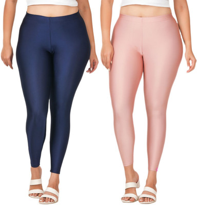 LoveiT Ankle Length Western Wear Legging(Dark Blue, Pink, Solid)