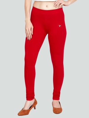 FEEL FLY Churidar  Western Wear Legging(Red, Solid)