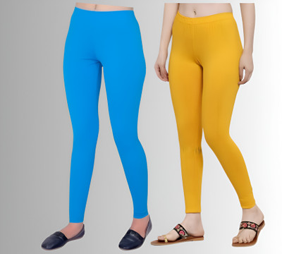chobi star Churidar Length Ethnic Wear Legging(Blue, Yellow, Solid)