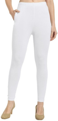 OneSky Ankle Length Western Wear Legging(White, Solid)