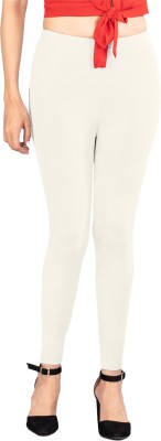 INDIAN FLOWER Ankle Length  Ethnic Wear Legging(White, Solid)