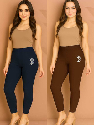 KK YARA Ankle Length  Ethnic Wear Legging(Dark Blue, Brown, Solid)