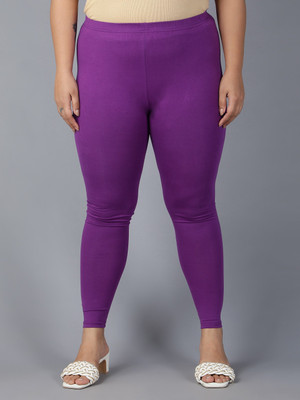 Plus Size Ankle Length Ethnic Wear Legging(Purple, Solid)