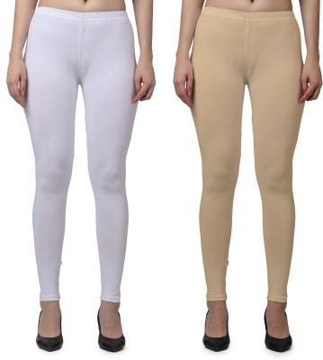 aakrushi Ankle Length  Western Wear Legging(White, Beige, Solid)