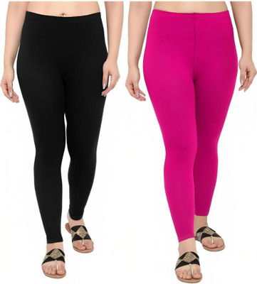 Minimus Ankle Length Western Wear Legging(Black, Pink, Solid)